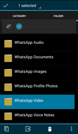Select WhatsApp Video Folder